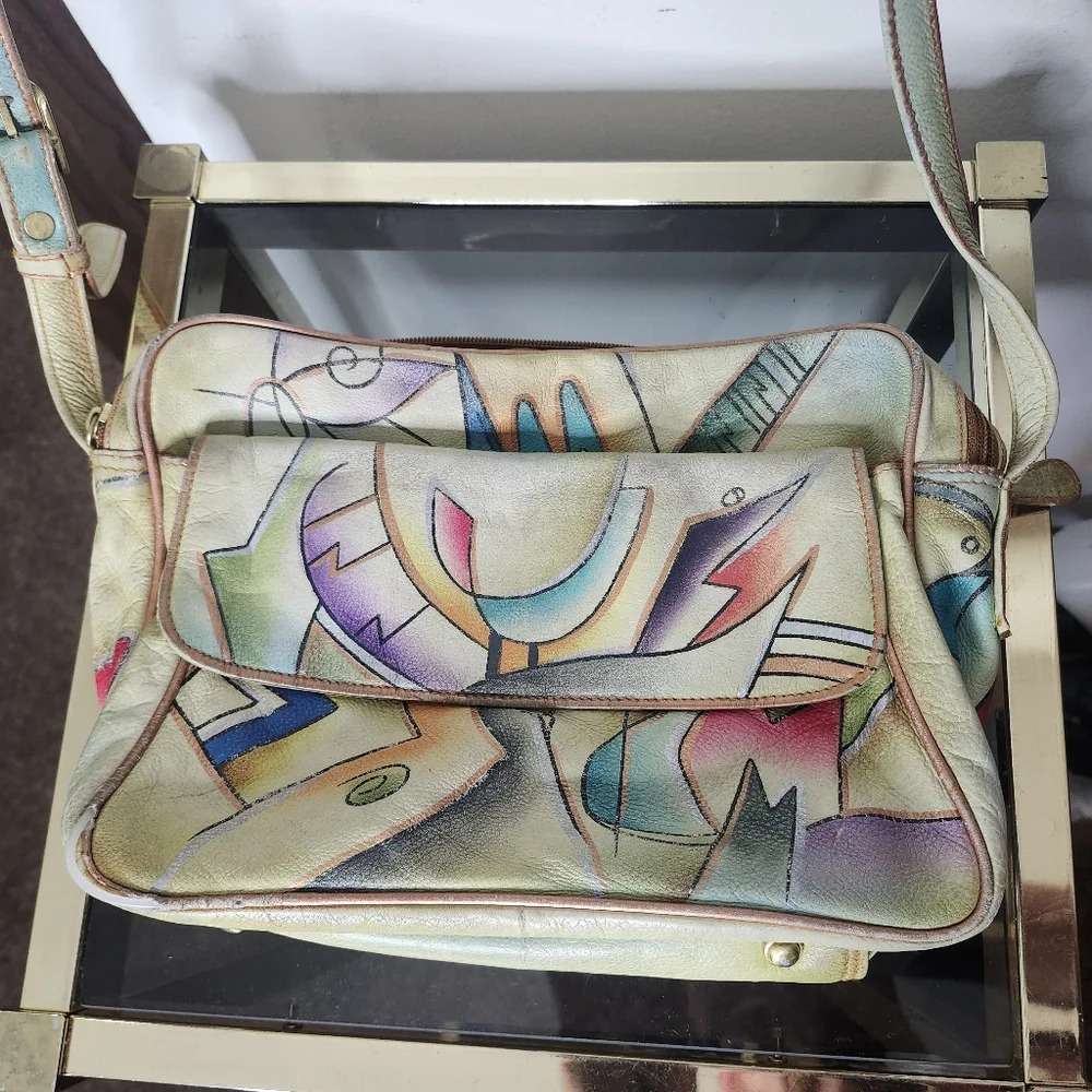 Vintage Magnifique Hand Painted Abstract Handbag